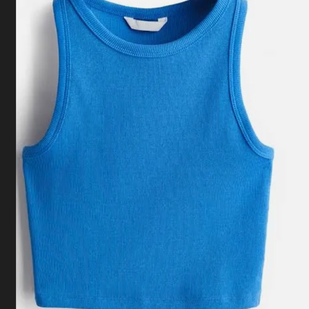 Blue Women's Cropped Tank